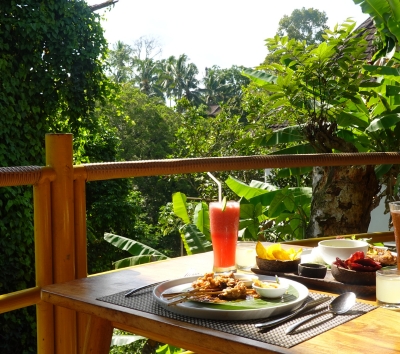 DAY2 阿漾河激流泛舟&豬肋排簡餐→烏布市區觀光(烏布皇宮/傳統市集/猴林路)→髒鴨風味餐+香烤沙嗲+果汁