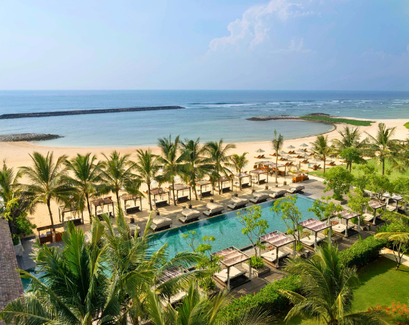 五星渡假村內自由活動(海灘、戶外泳池、滑水道等)→峇里島最美星巴克(現點現付)→庫塔市區逛街→芳香精油按摩120分鐘→水上餐廳