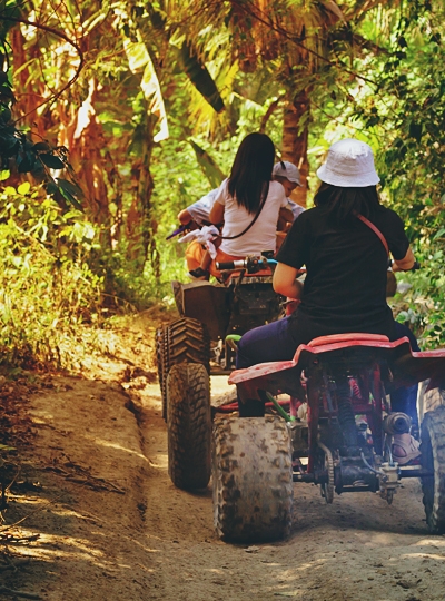 行程二選一：野生動物園一日遊 或 ATV越野車+吉安雅瀑布→巴里島最新開幕ICON BALI MALL→義式風味晚餐+招待義式冰淇淋